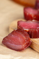 soft salted meat on the table