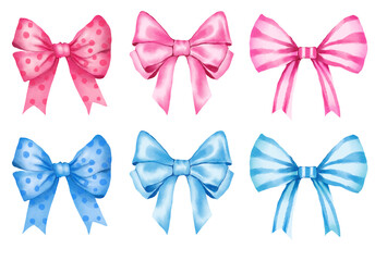 set of bows isolated on white