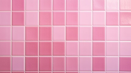 Fototapeta premium Elegant pink tile in a chequered pattern for bathroom walls and flooring, Ai Generated