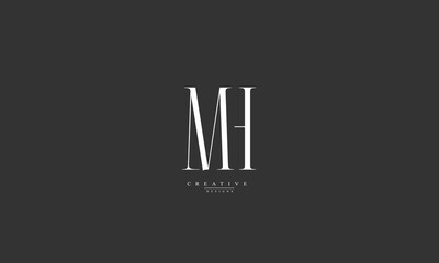 Alphabet letters Initials Monogram logo MH HM M H