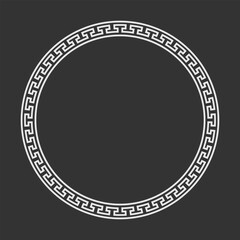 Round frame for design with Chinese ornament. Vector illustration