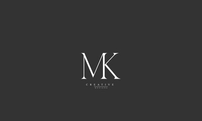 Alphabet letters Initials Monogram logo MK KM M K
