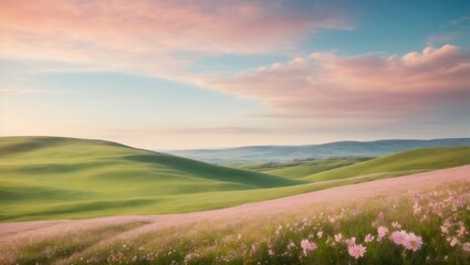 A very beautiful landscape presenting a view of mount and sky meeting at horizon ai generative