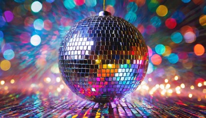 Obraz premium Surreal Spectacle: Unreal Disco Ball Shines in Psychedelic Radiance