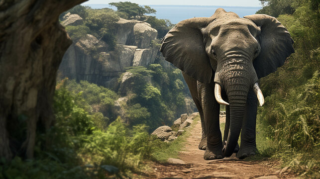 elephant in the wild high definition(hd) photographic creative image