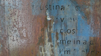 Vintage steel decay ancient blue old Rusty Metal Background