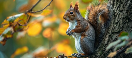 Squirrels, small or medium rodents, captured in various actions both on trees and on the ground.