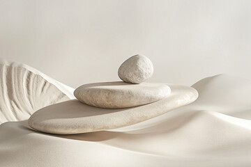 Soothing, organic shapes that suggest a harmonious natural landscape.