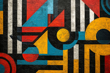 A rhythmic pattern of bold, geometric shapes representing a hip-hop beat.
