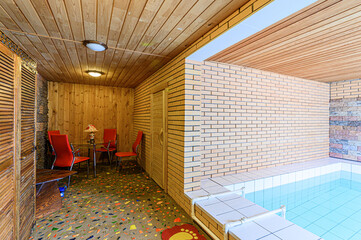 interior apartment room swimming pool in house