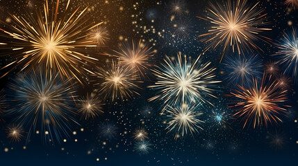 Beautiful fireworks background at night for holiday decoration