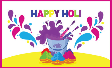 Obraz na płótnie Canvas Vector illustration Happy Holi Editable Post Banner Template 
