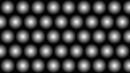 Black abstract background with glowing balls