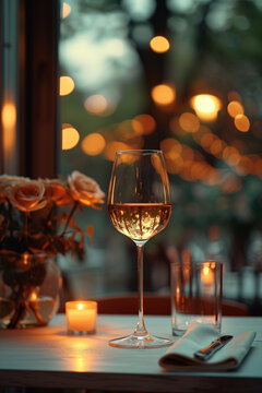 A moody, soft-hued image of a pastel dinner setting at dusk, post-meal,