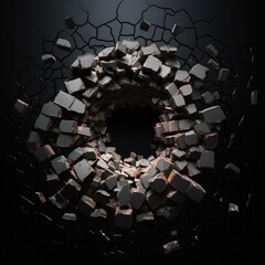 Broken Old Grunge Dirty Brick Wall