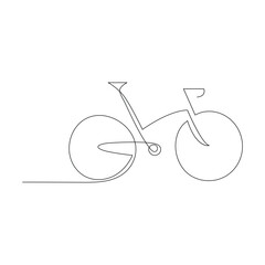 Bicycle one line continuous  outline vector art illustration 1