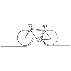 Bicycle one line continuous  outline vector art illustration 1