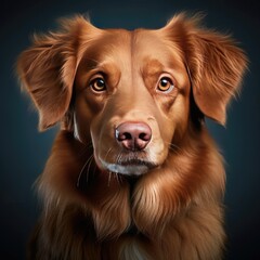 Nova scotia duck tolling retriever, New Scotland Retriever, toller dog on Isolated Black Background