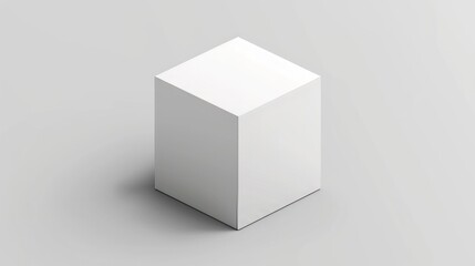 3d realistic vector icon. White cube. Isolated.   