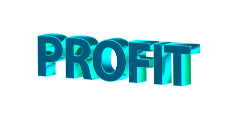 Profit - Gewinn, plakative 3D-Schrift, Business, Rendering, gerendert, Freisteller, Alphakanal
