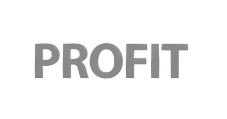 Profit - Gewinn, plakative 3D-Schrift, Business, Rendering, gerendert, Freisteller, Alphakanal