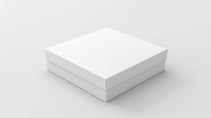 Box package mockup card blank carton white product square 3d template. Perspective paper cardboard template.  