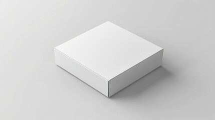 Box package mockup card blank carton white product square 3d template. Perspective paper cardboard template.   
