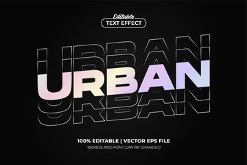 Urban Holographic Streetwear Hype Beast Editable Text Effect, Editable Font Style Premium Vector