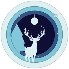 Christmas day on paper-cut