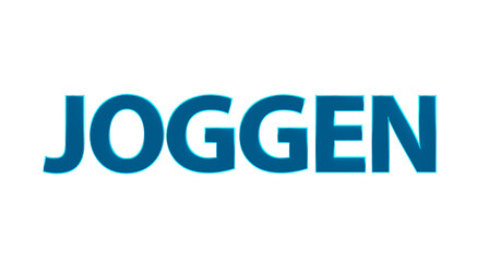 Joggen, Laufen, Fitness, Sport, Bewegung, Gesundheit, Ausdauer - türkise plakative 3D-Schrift, Freisteller, Rendering
