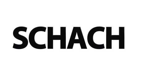 Schach, Spiel, Sport, Strategie, Konzentration, Schachmatt - schwarze plakative 3D-Schrift, Freisteller, Rendering
