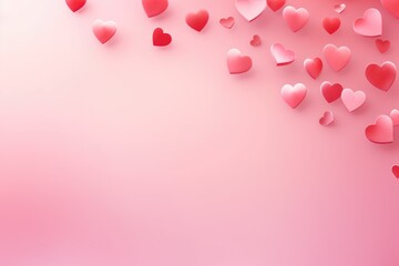 Heartfelt Elegance Pink and Red Hearts Soaring in Valentine's Day Design