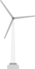 wind turbine flat vector icon isolated on white, windmill illustration