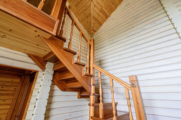 interior apartment room stairs, wooden steps staircase inside house