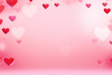 Heartfelt Elegance Pink and Red Hearts Soaring in Valentine's Day Design