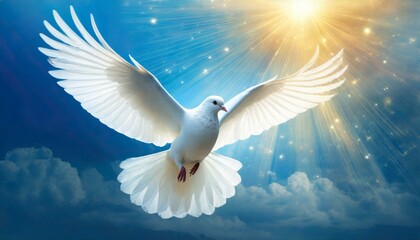 Fototapeta premium Majestic White Dove, a Symbol of Peace and the Holy Spirit 