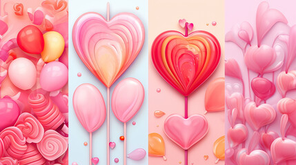 Ethereal Modern Candy Love Patterns Sweet Bliss Background Ai Generative