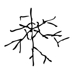 crack, simple vector hand draw sketch doodle, isolated on white