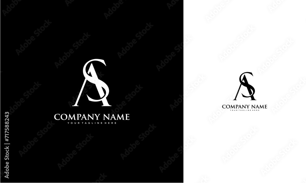 Fototapete SA or AS initial logo concept monogram,logo template designed to make your logo process easy and approachable. All colors and text can be modified.