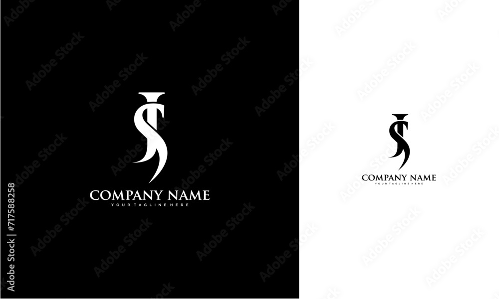 Fototapete JS or SJ initial logo concept monogram,logo template designed to make your logo process easy and approachable. All colors and text can be modified.