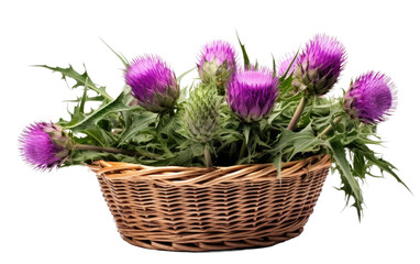 Basket of Thistles isolated on transparent Background
