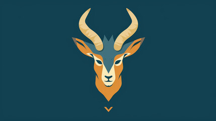 Flat vector logo of head animal, minimalist logo