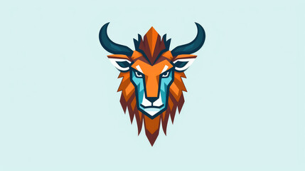 Fototapeta premium Flat vector logo of head animal, minimalist logo