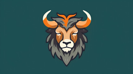 Fototapeta premium Flat vector logo of head animal, minimalist logo