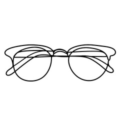 Glasses single continuous line art drawing