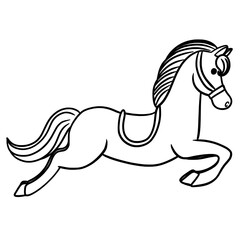 Horse in continuous one line art drawing