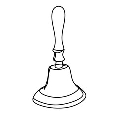 School bell one line art drawing