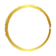 circle gold crayon vector simple sketch, isolated on white

