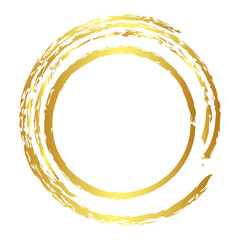 circle gold crayon vector simple sketch, isolated on white
