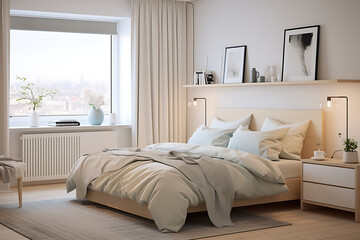 Ein Lichtdurchflutetes Schlafzimmer im Skandinavischen Stil